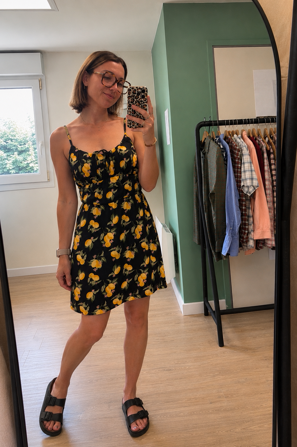 Robe noire imprimé citrons - Taille L / XL