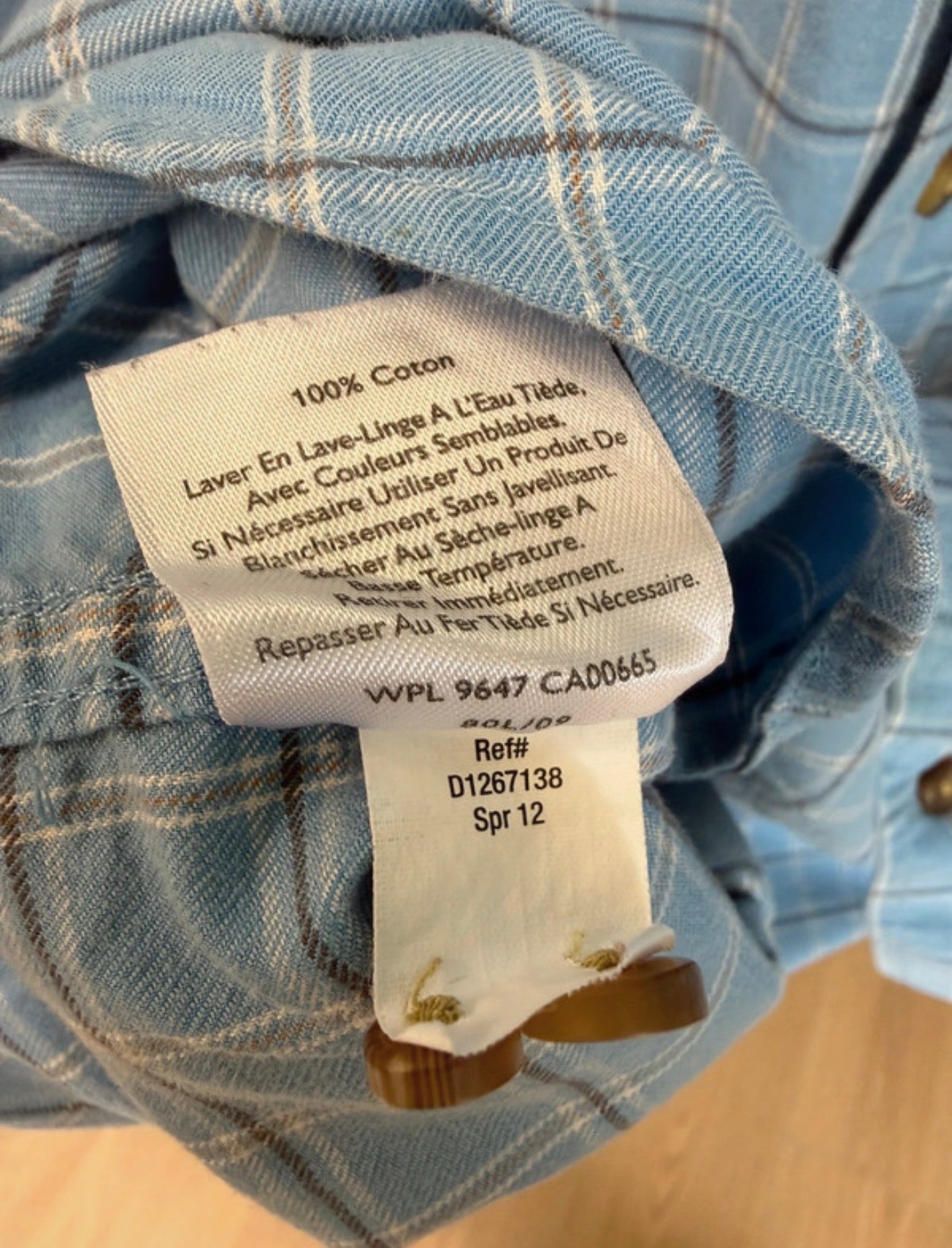 Chemise à carreaux bleu ciel - Eddie Bauer - Taille L
