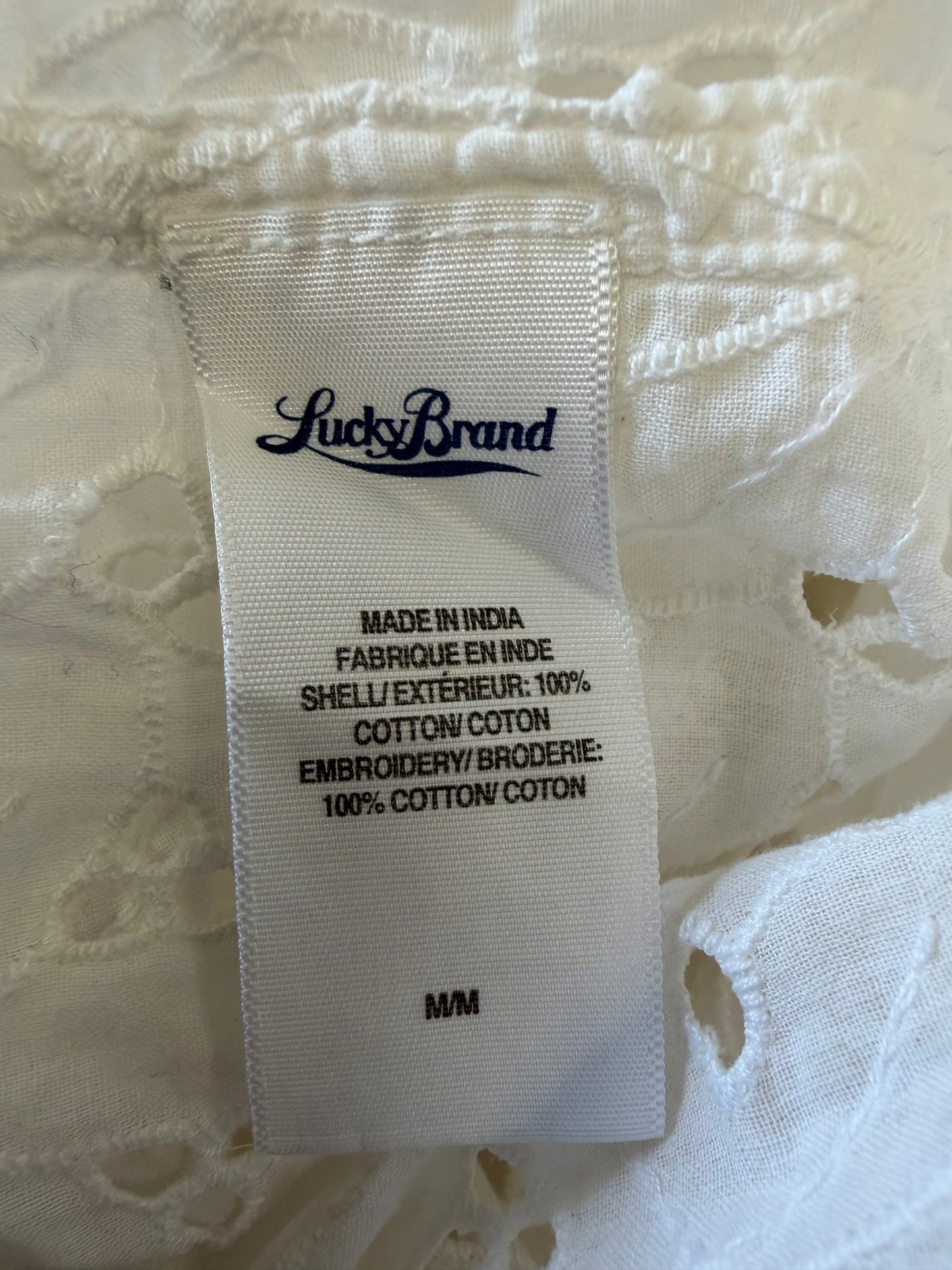 Chemise Lucky Brand en broderie anglaise blanche femme M