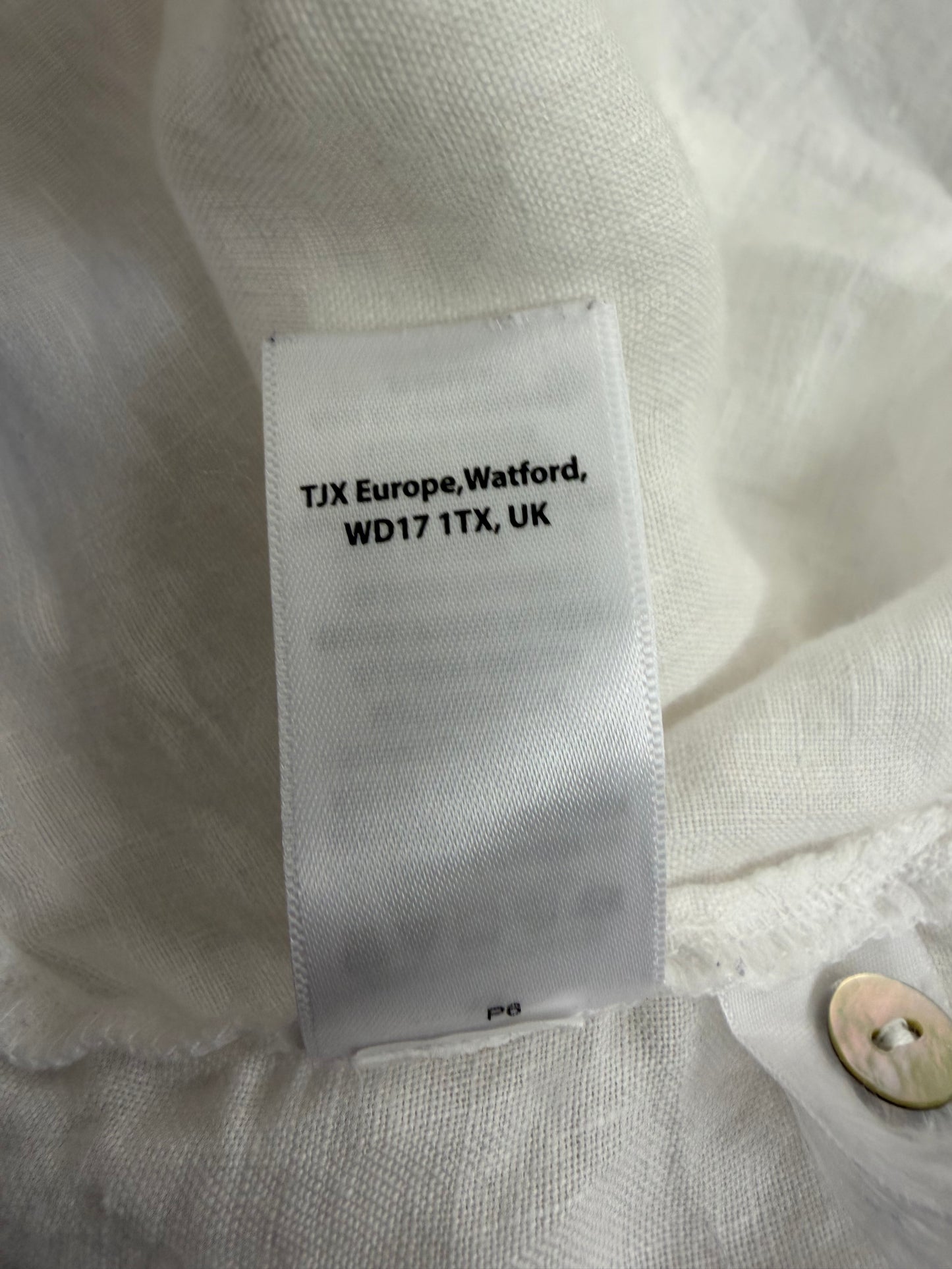 Chemise en lin blanc manches longues femme L
