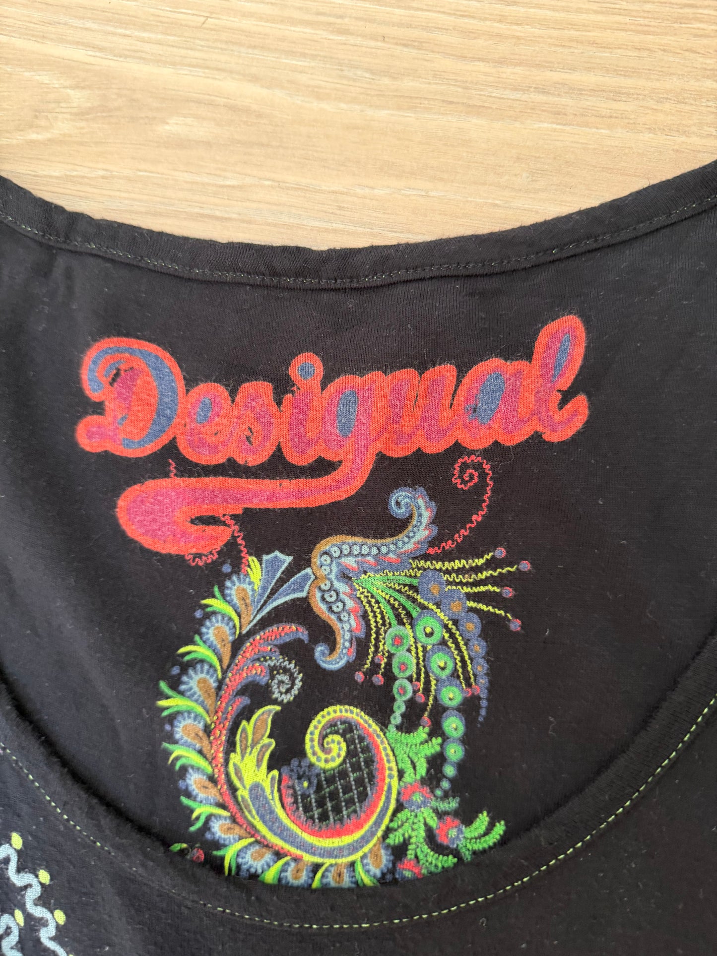 Robe Desigual noire imprimé cachemire – Taille XL