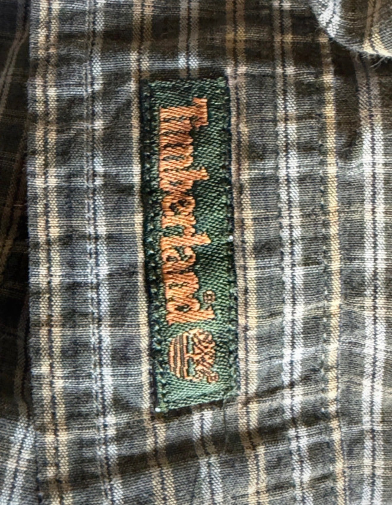 Chemise à carreaux kaki, beige et gris - Timberland - Taille XL