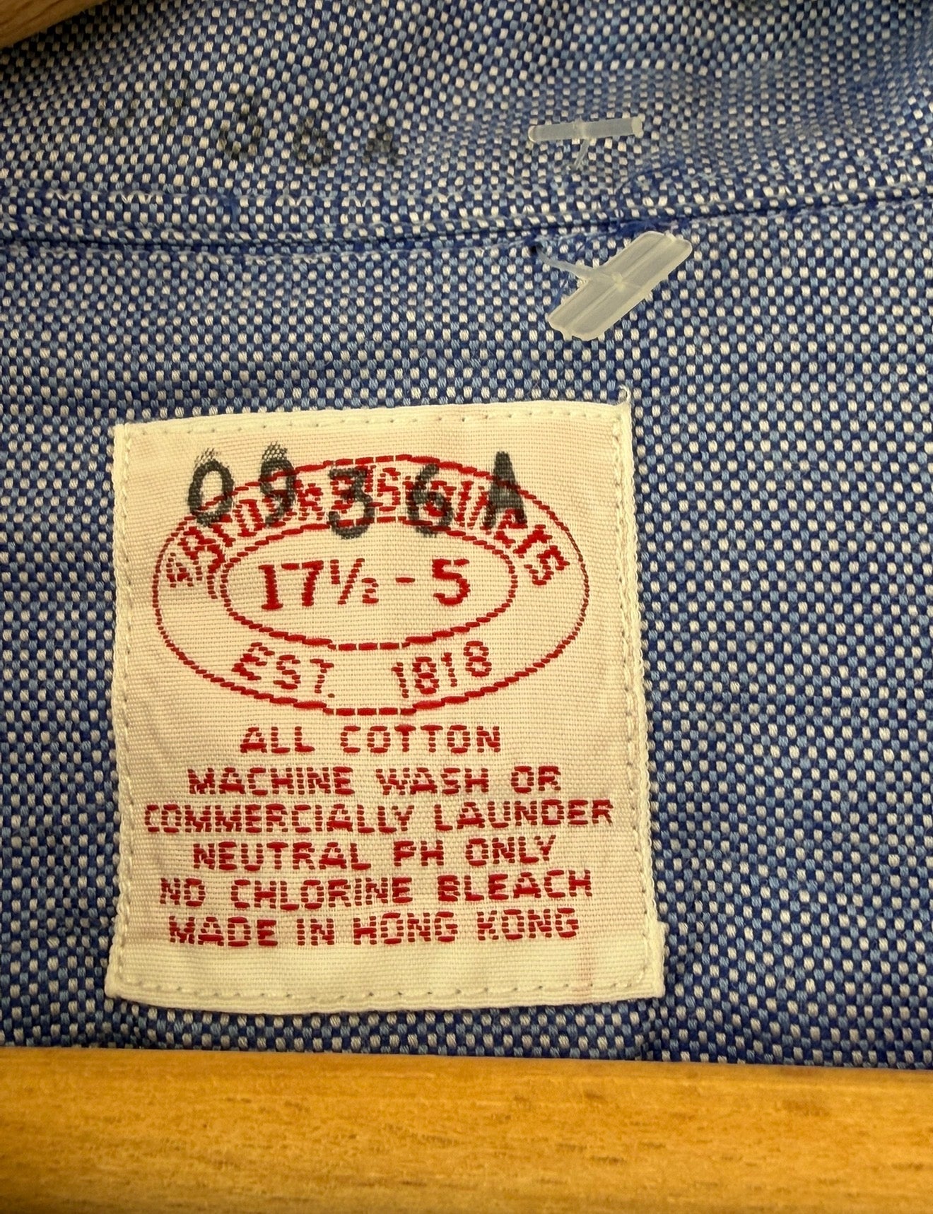 Chemise vintage bleu chiné - Brooks Brothers - Taille XL