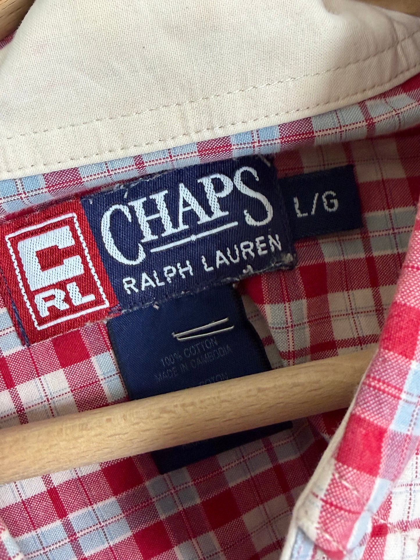 Chemise homme Chaps Ralph Lauren à carreaux rose/rouge