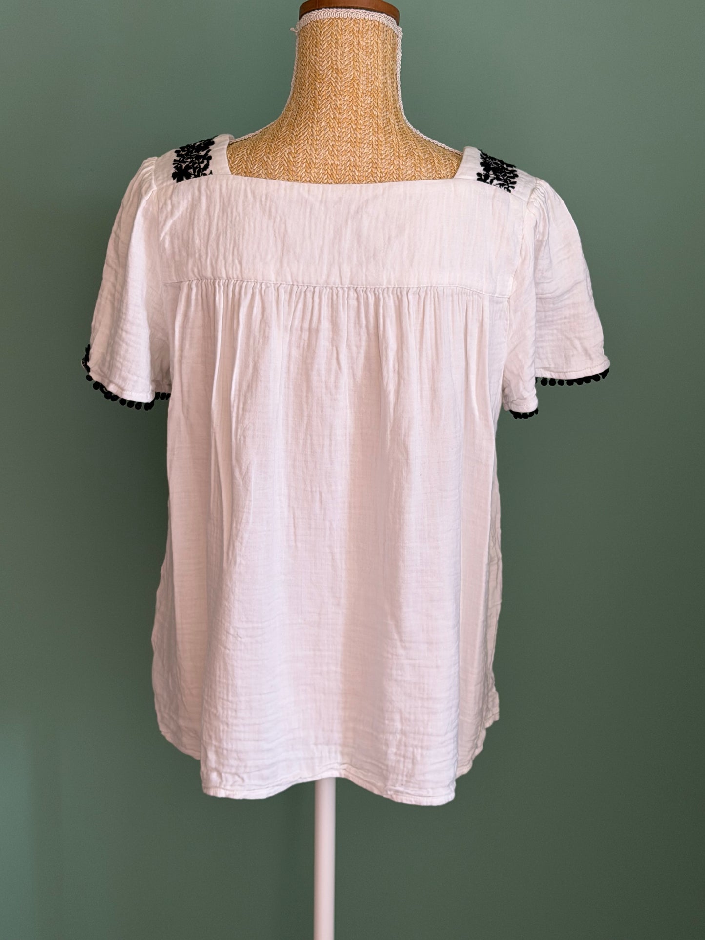Blouse bohème blanche brodée – Taille M