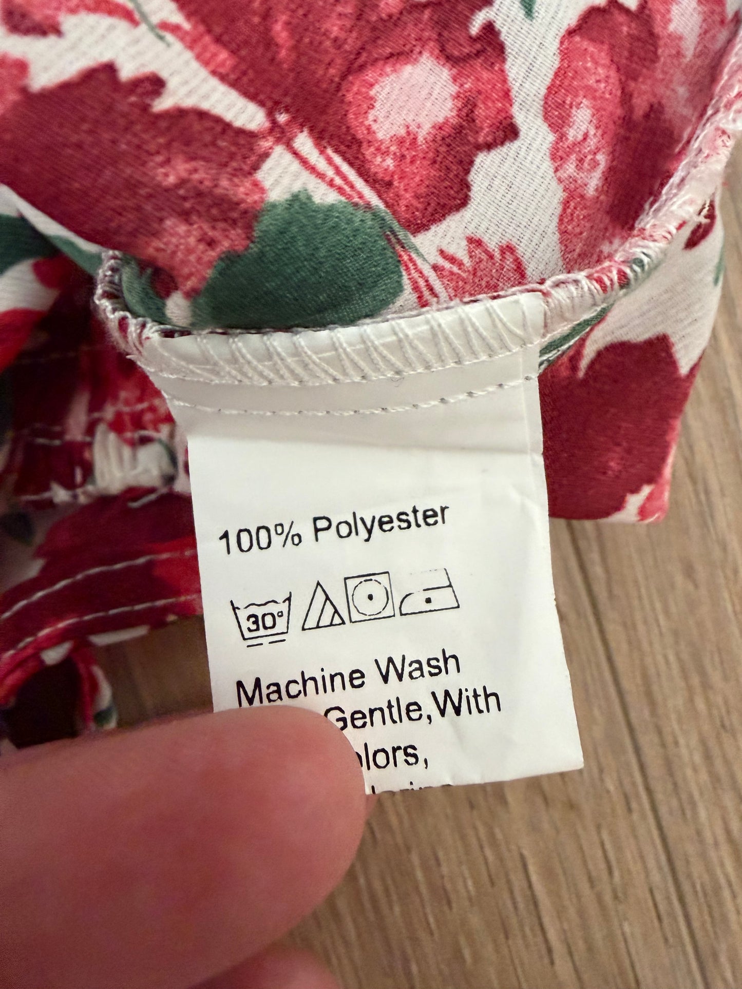 Robe fleurie rose et rouge à bretelles nouées – Taille XS