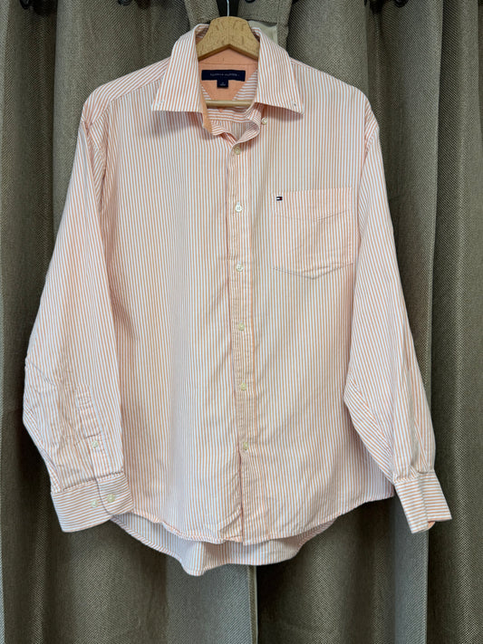 Chemise Tommy Hilfiger rayée saumon