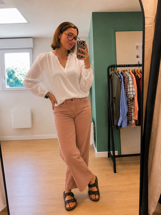 Blouse J.Crew blanche en coton texturé - Taille L