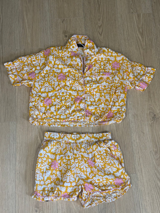 Ensemble Monoprix femme chemise et short fleuri 100% coton taille S