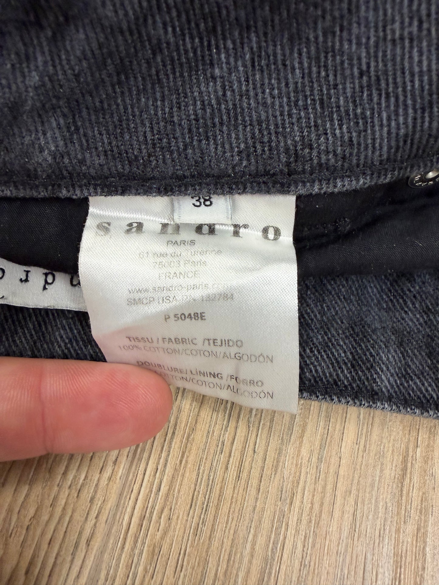 Short en jean noir Sandro Paris femme taille 38