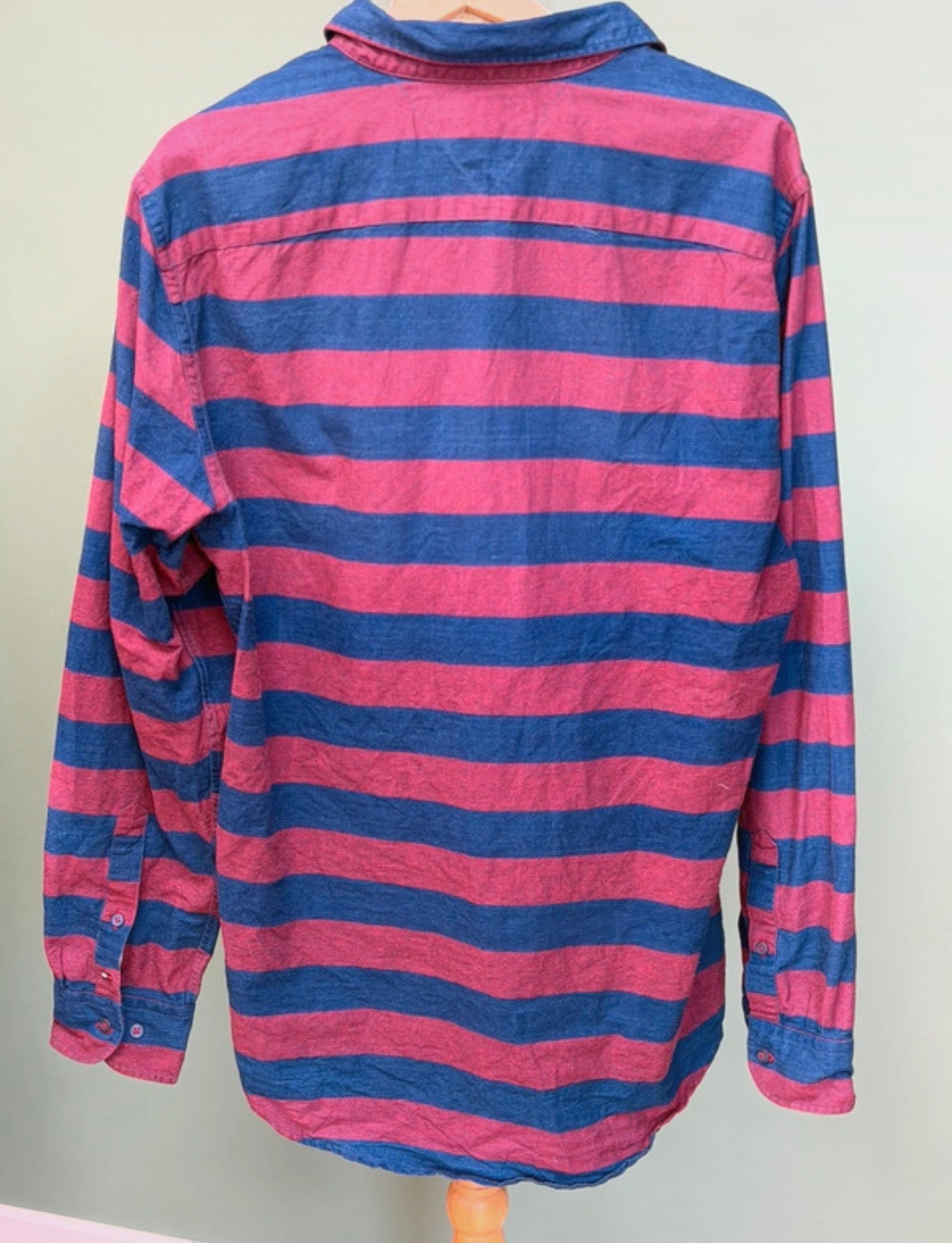 Chemise Real Indigo rayée bleu marine & bordeaux - Tommy Hilfiger - Taille L