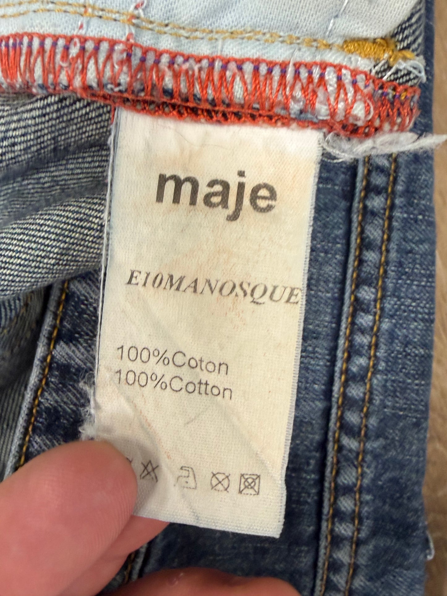 Short en jean Maje femme bleu taille 38