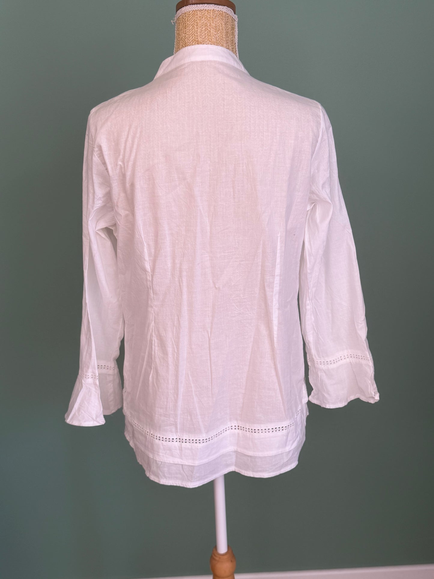Blouse blanche en coton à plastron ajouré Target femme L