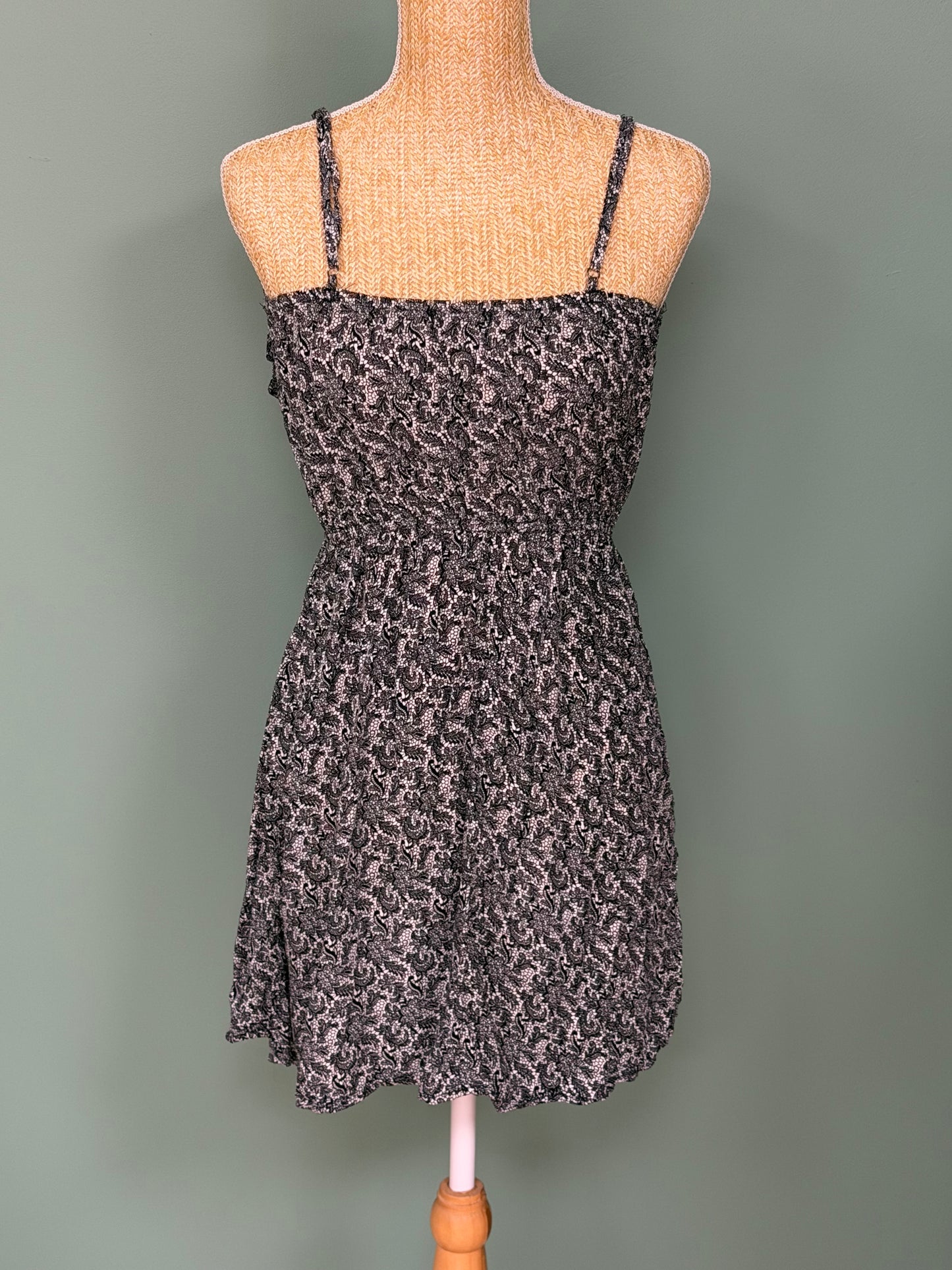 Robe fluide noire à imprimé cachemire - Taille M
