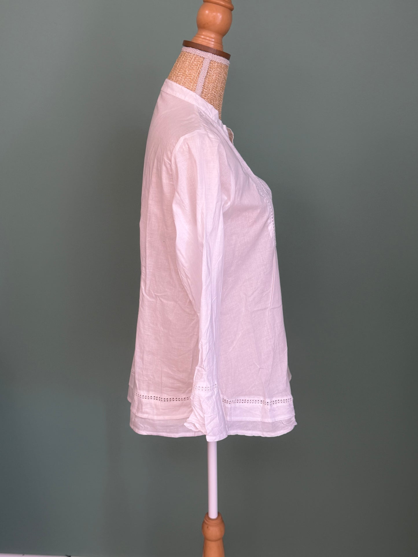 Blouse blanche en coton à plastron ajouré Target femme L