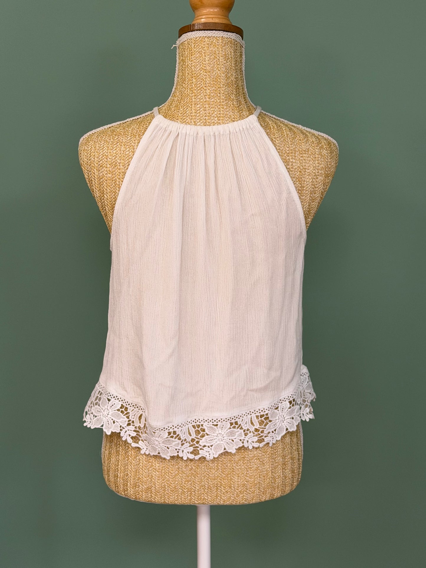 Débardeur fluide blanc en viscose avec dentelle – H&M – Taille M