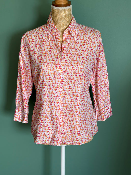 Chemise Tommy Hilfiger fleurie rose & orange