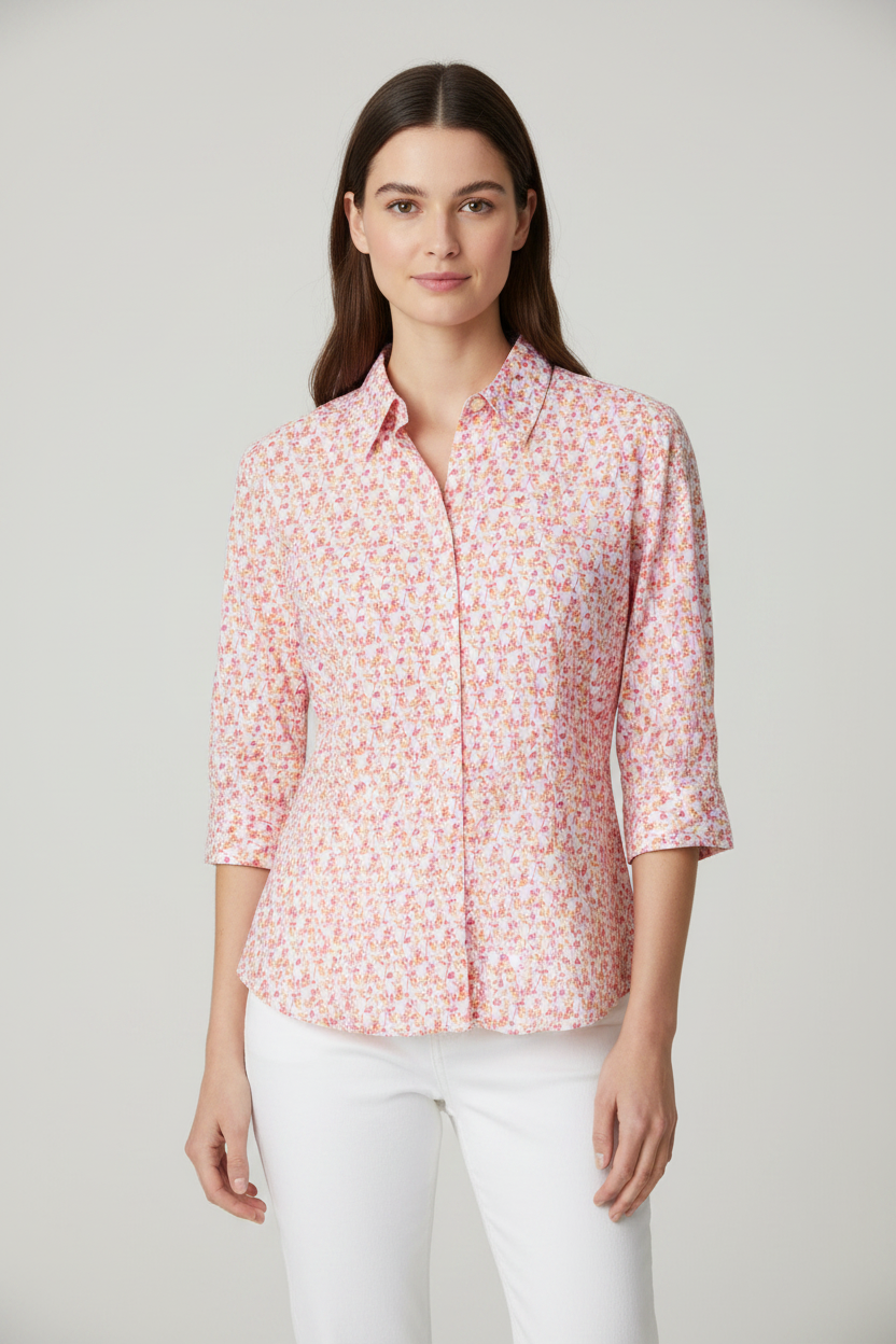 Chemise Tommy Hilfiger fleurie rose & orange