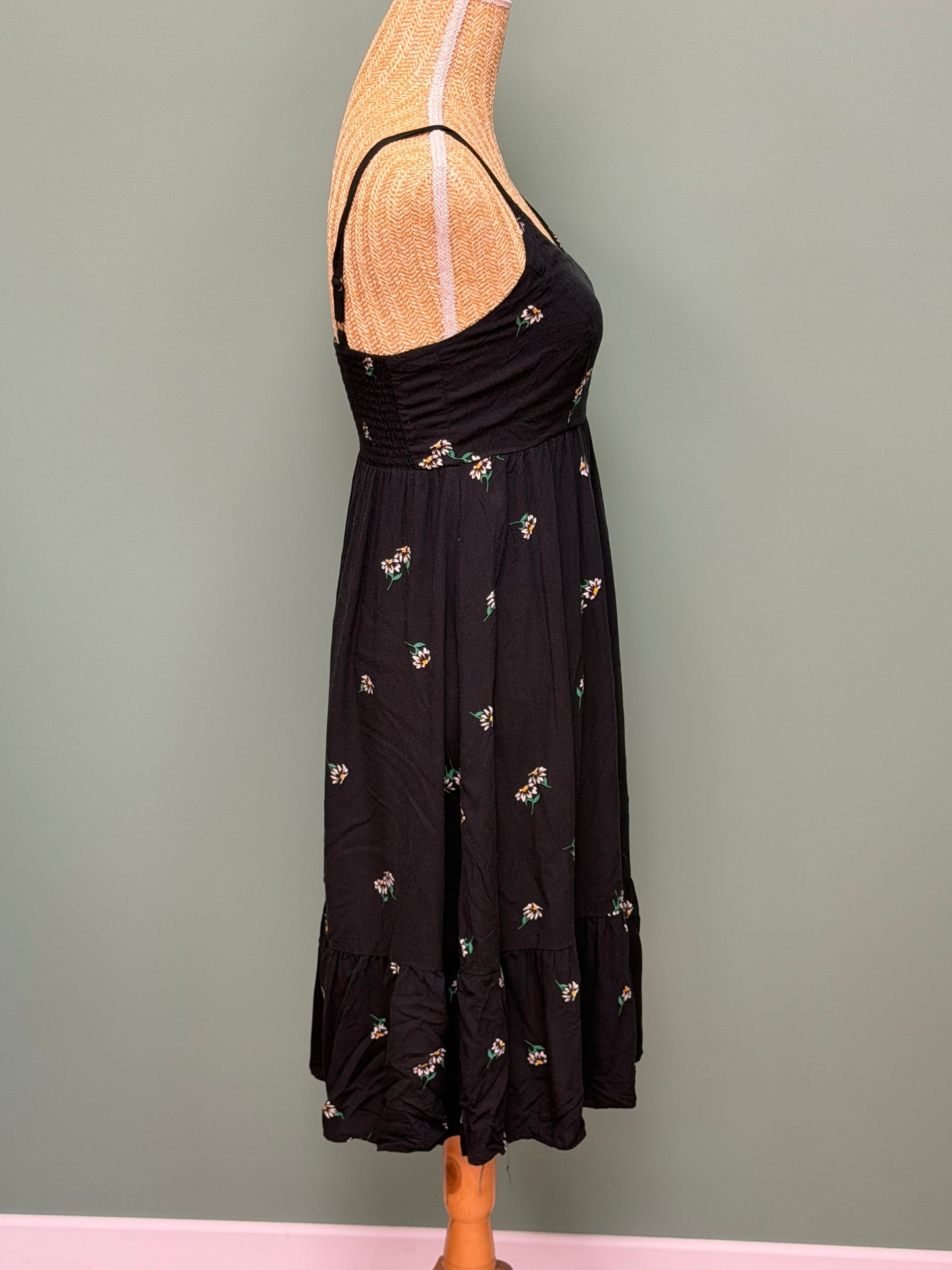 Robe noire à petites fleurs - Taille S
