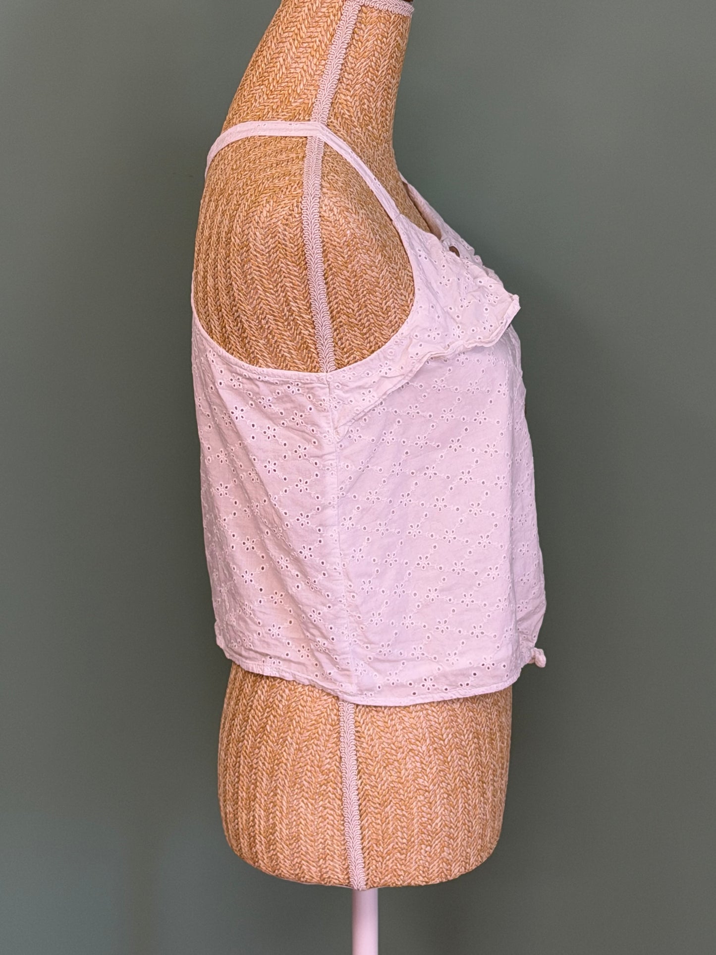 Caraco blanc en broderie anglaise femme S