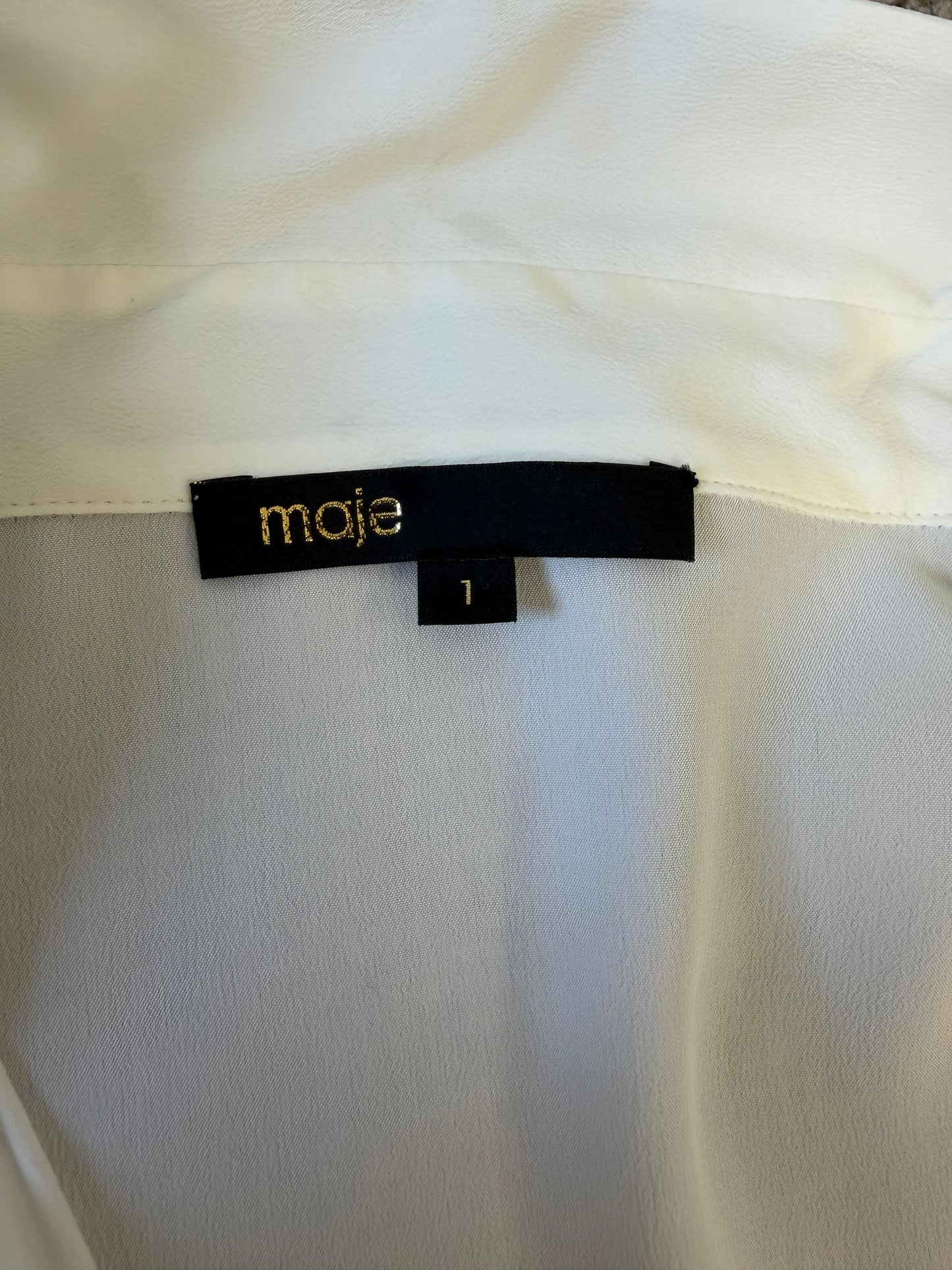 Chemisier Maje blanc à volants – Taille S