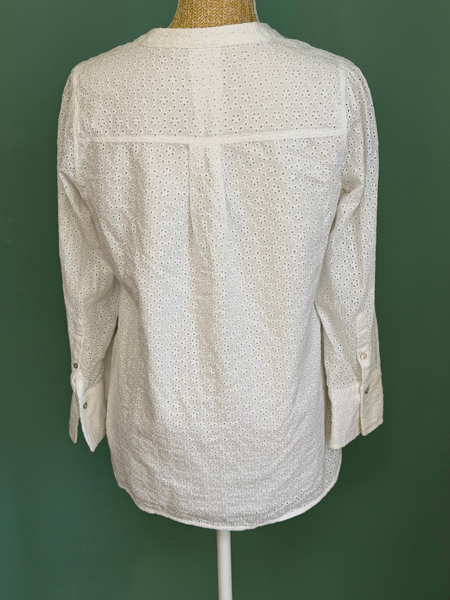 Chemise blanche en broderie anglaise femme M