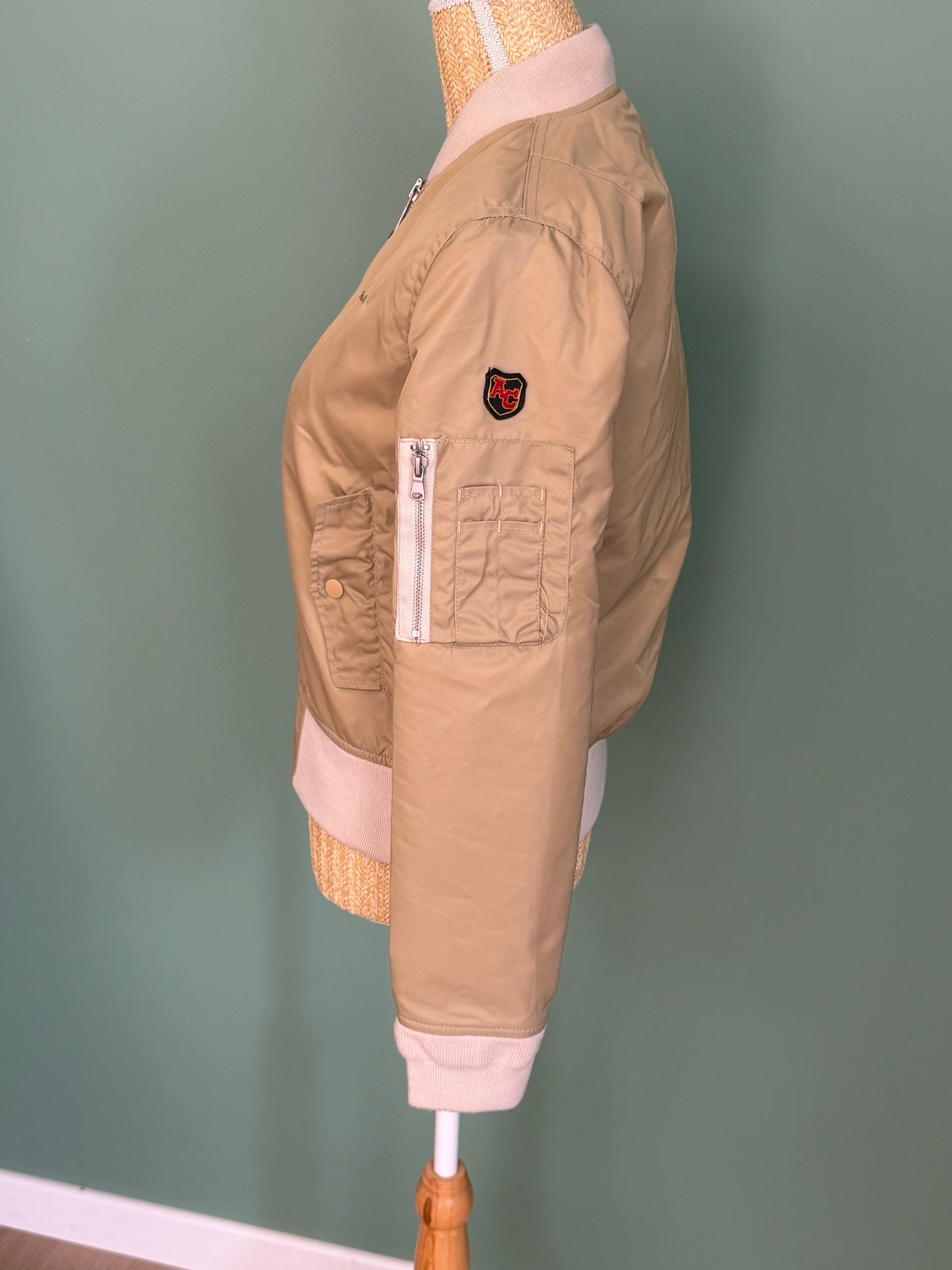 Bomber Schott NYC beige femme style aviateur – Taille M