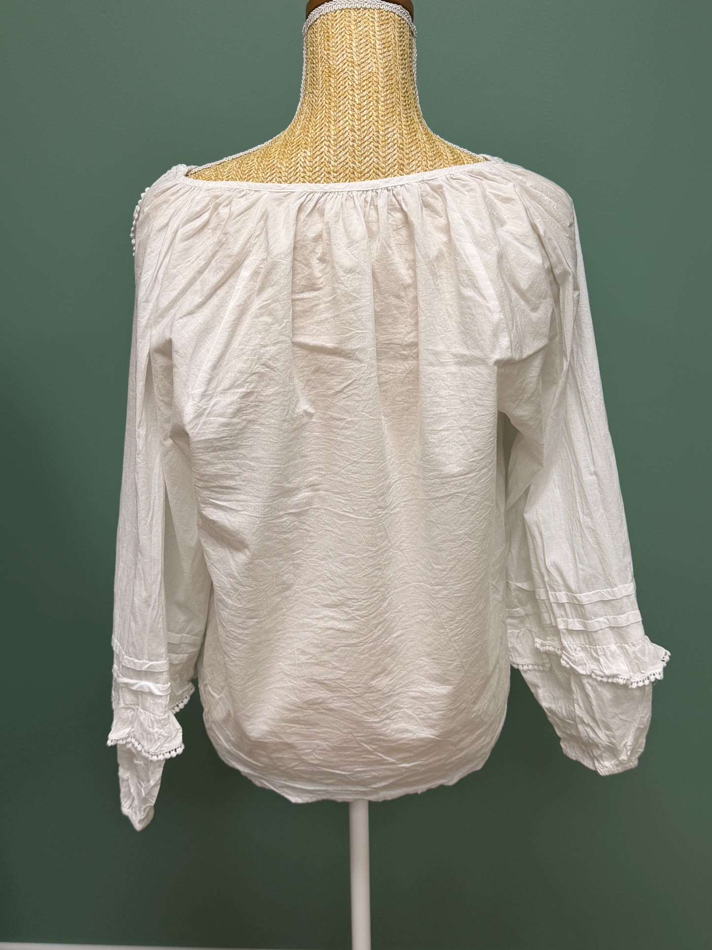 Blouse blanche fluide à volants