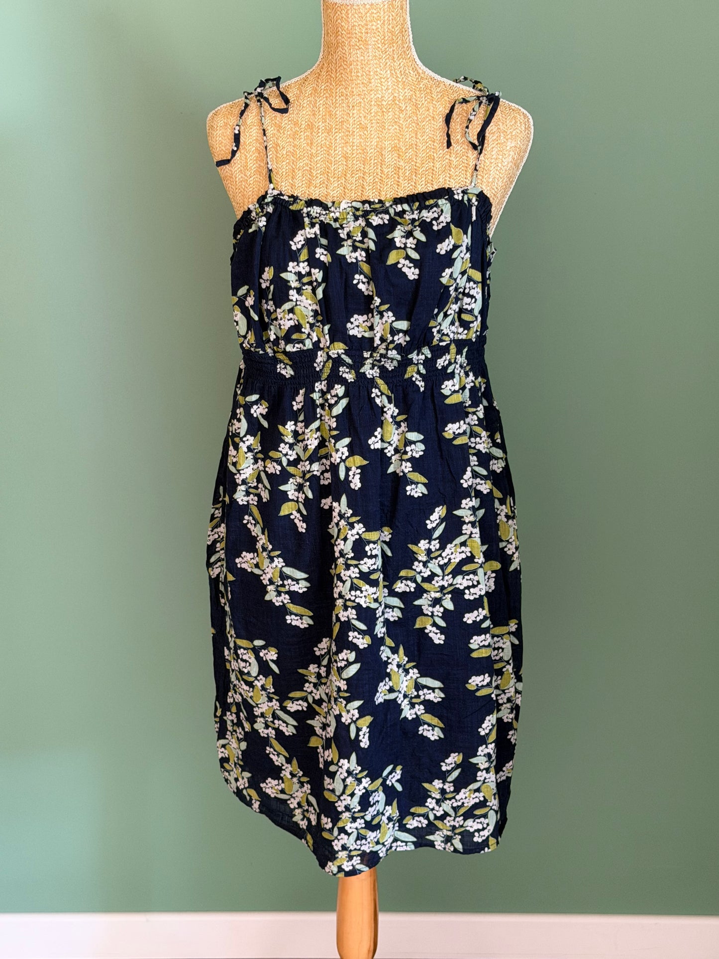 Robe fleurie bleu marine – Taille L