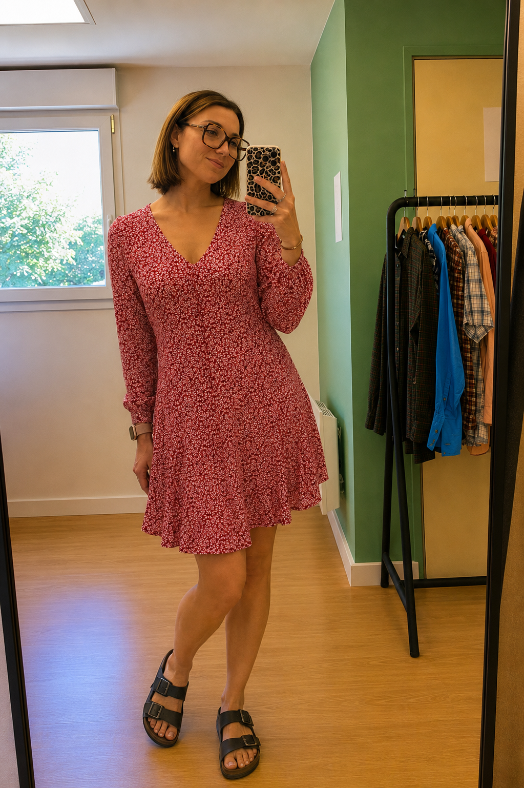 Robe rouge fleurie Anko – Taille S