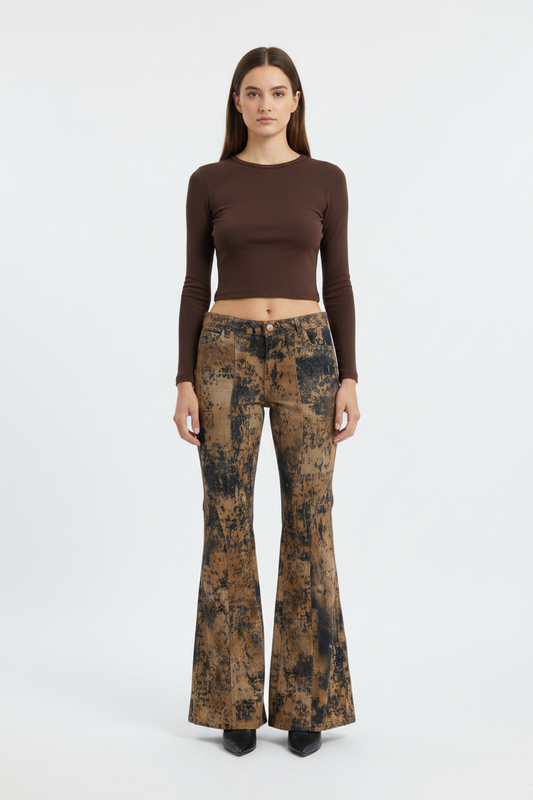 Jean Musera imprimé bootcut