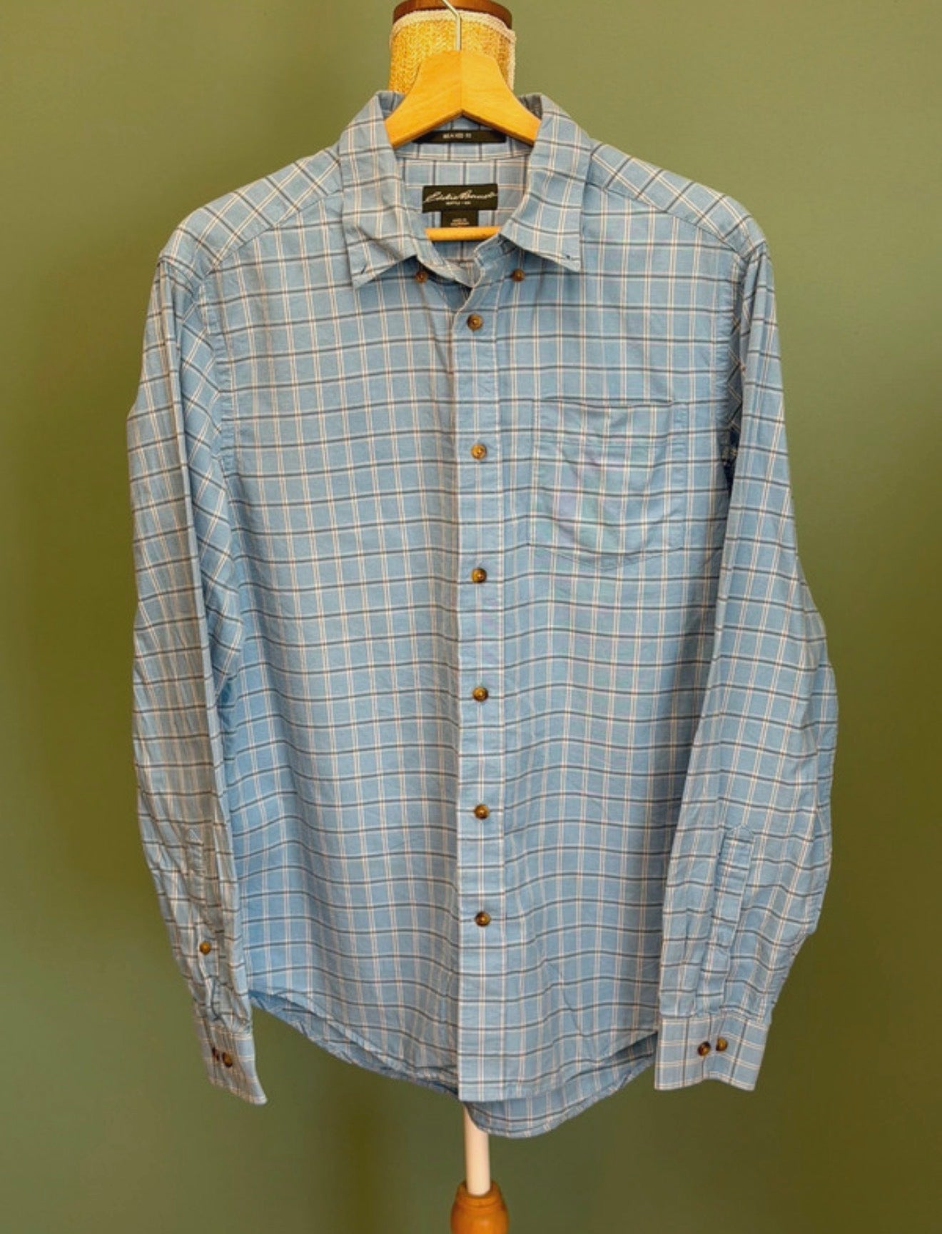 Chemise à carreaux bleu ciel - Eddie Bauer - Taille L