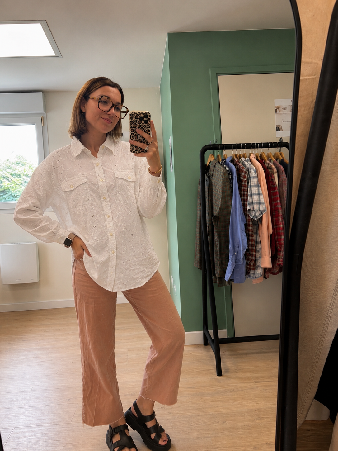 Chemise brodée blanche - Denim & Co – Taille XL