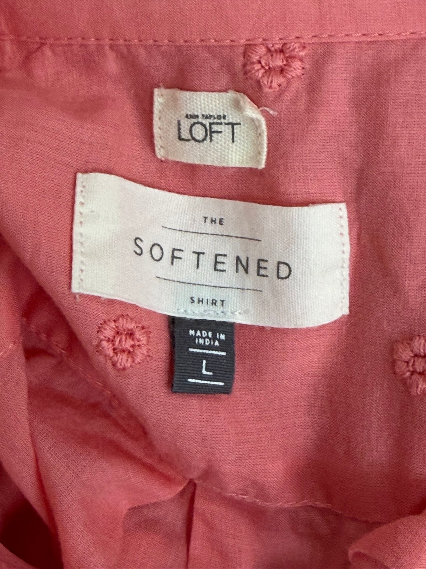 Chemise rose brodée The Softened Shirt – Loft