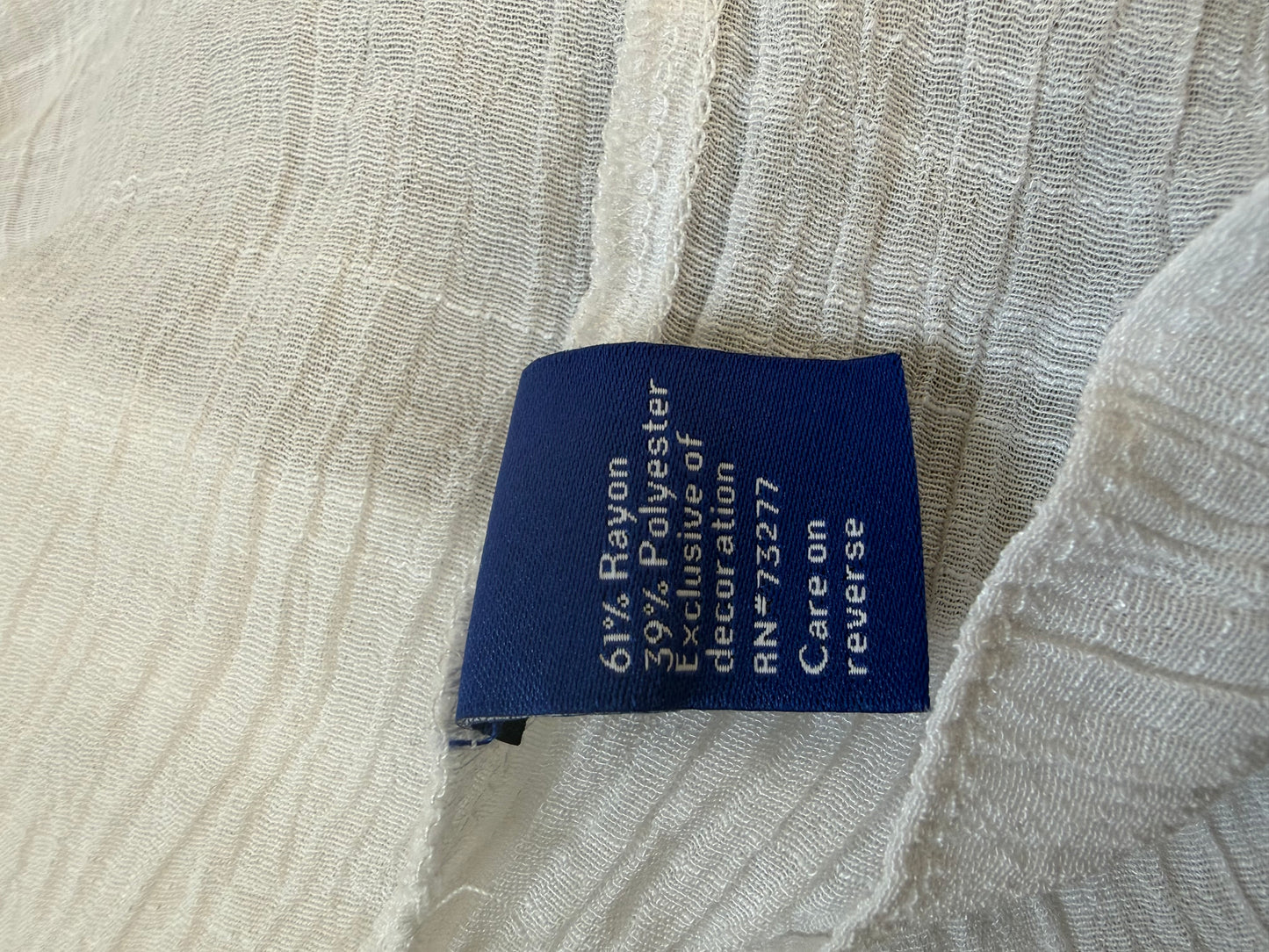 Blouse blanche fluide à pompons femme taille M