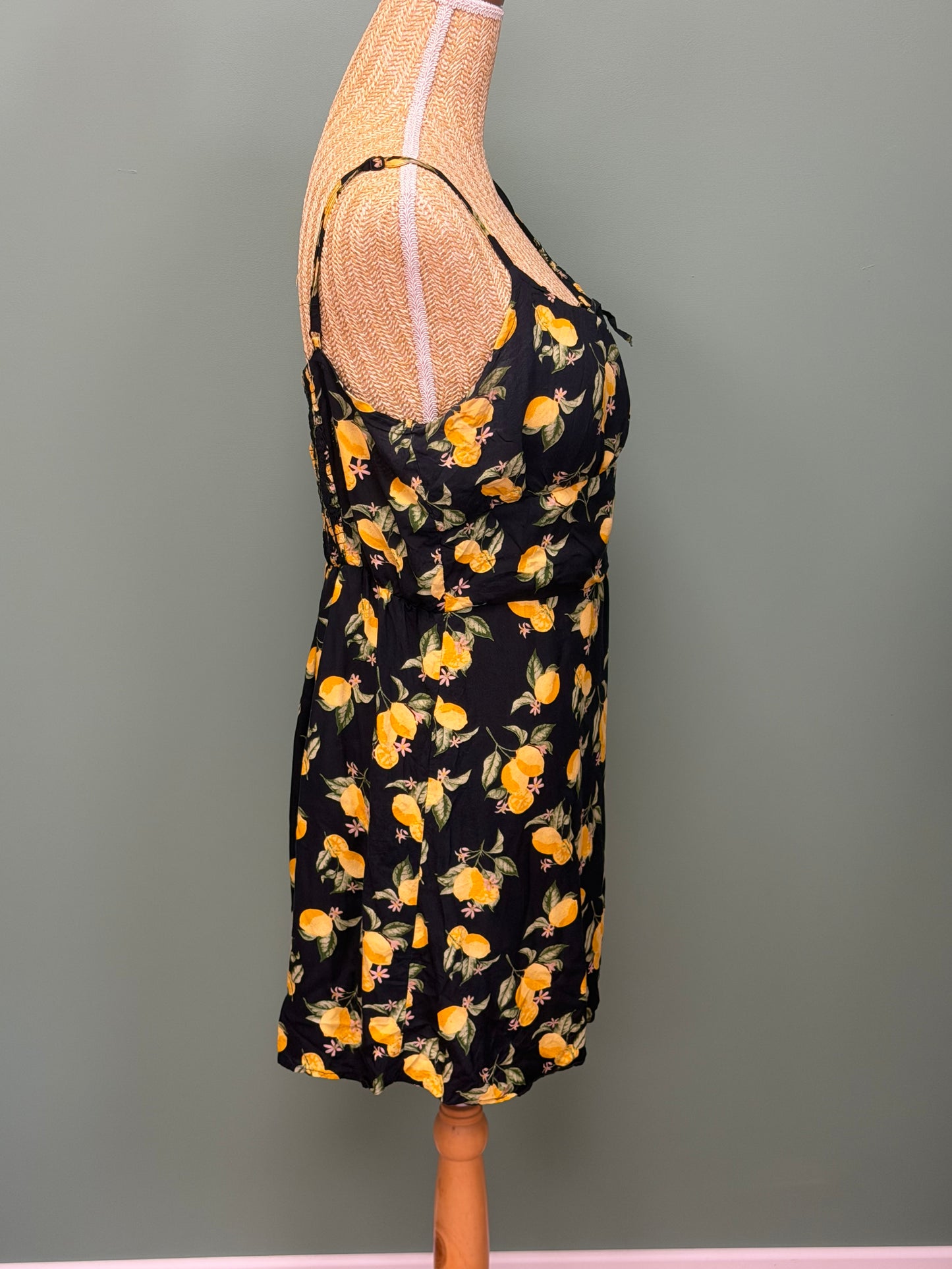 Robe noire imprimé citrons - Taille L / XL