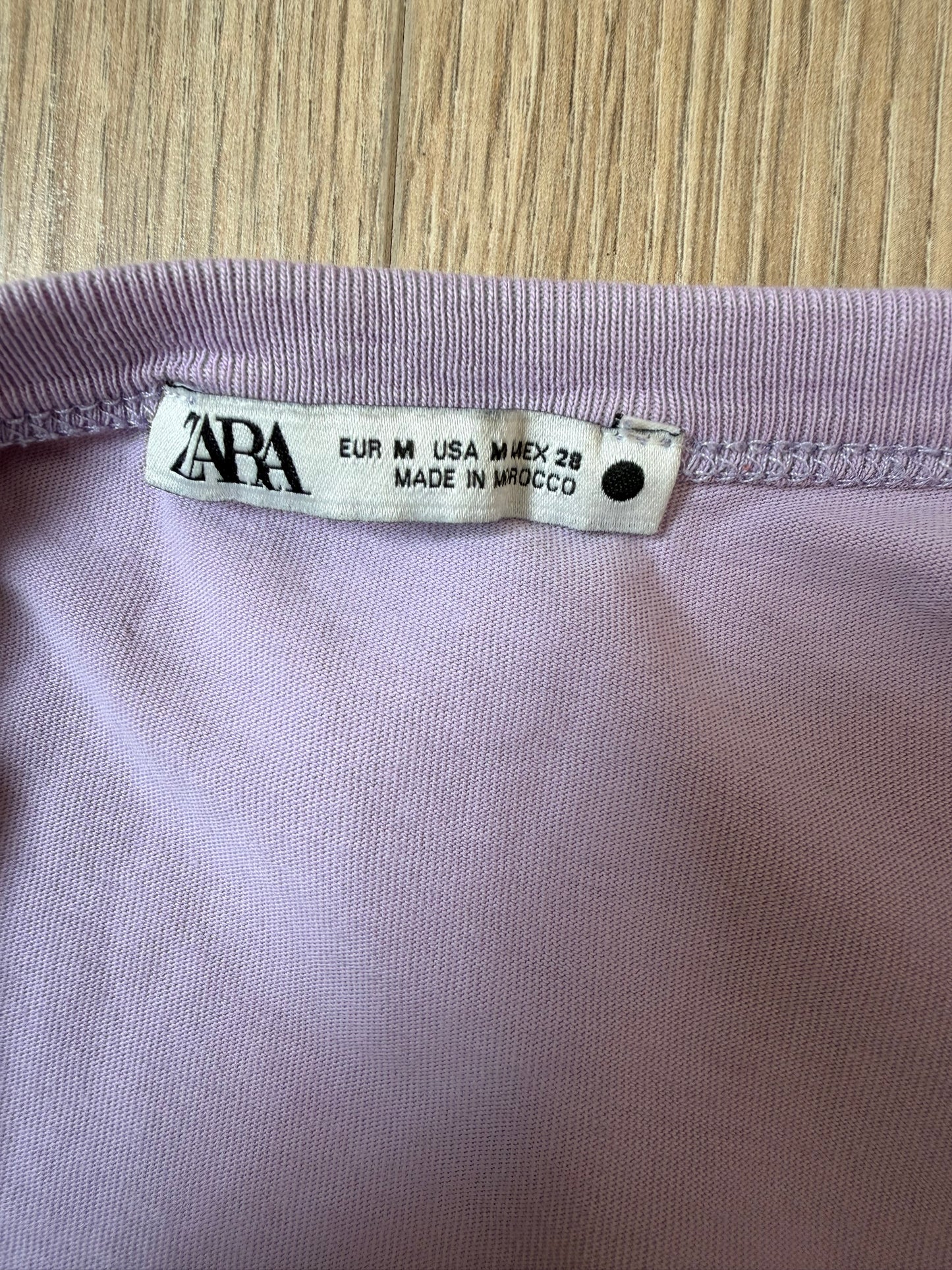 T-shirt oversize rose lilas ZARA – Taille M