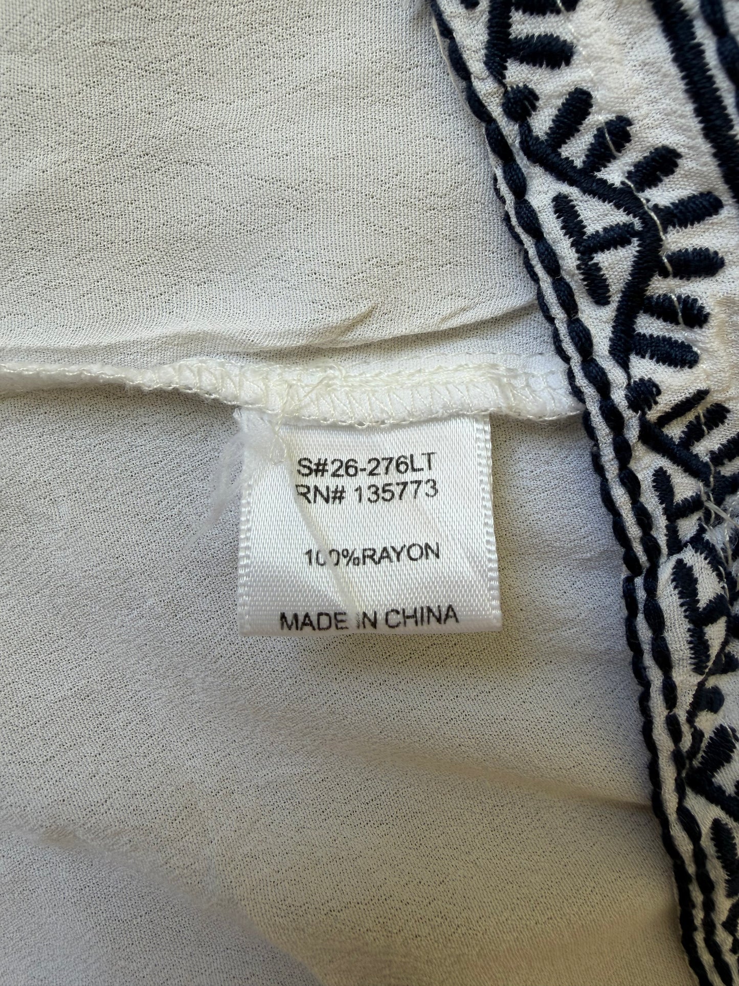 Blouse bohème blanche brodée femme XXL