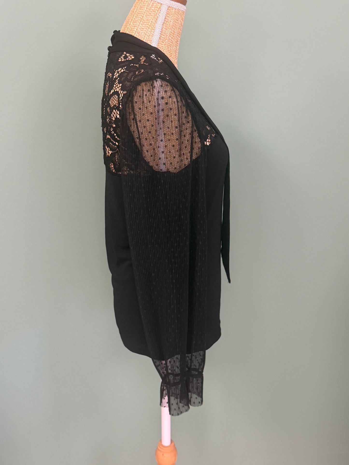 Blouse noire en dentelle Morgan de Toi femme taille M