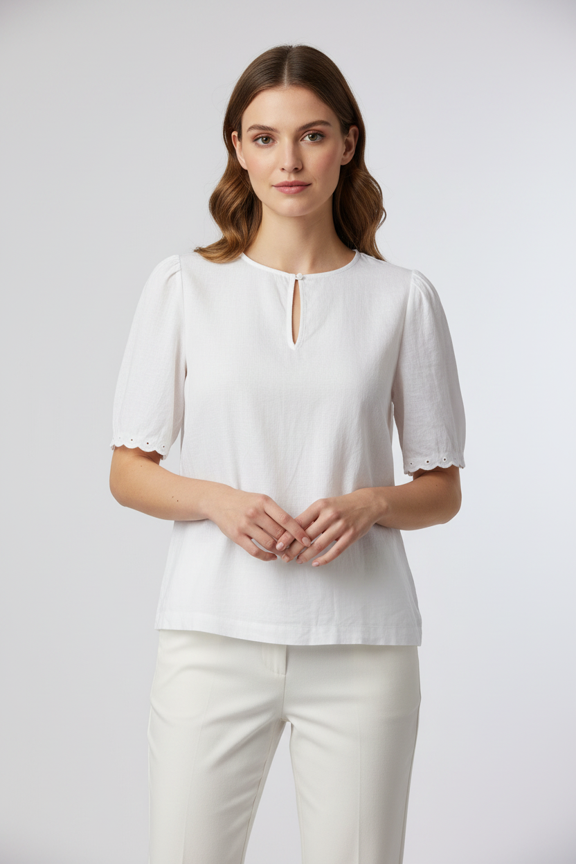 Blouse blanche brodée esprit bohème