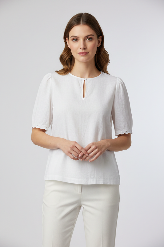 Blouse blanche brodée esprit bohème
