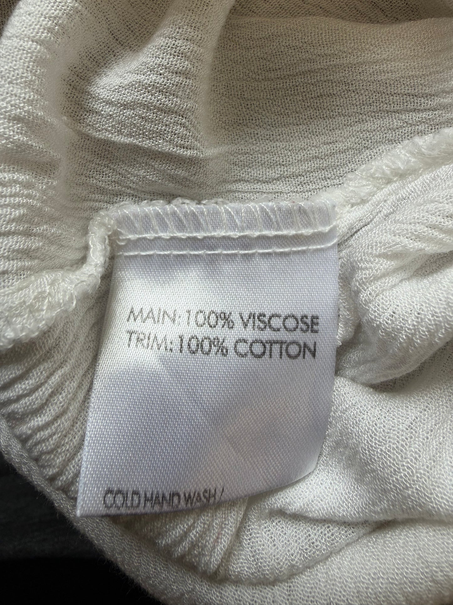 Blouse blanche à dentelle crochetée dos femme M/L en viscose