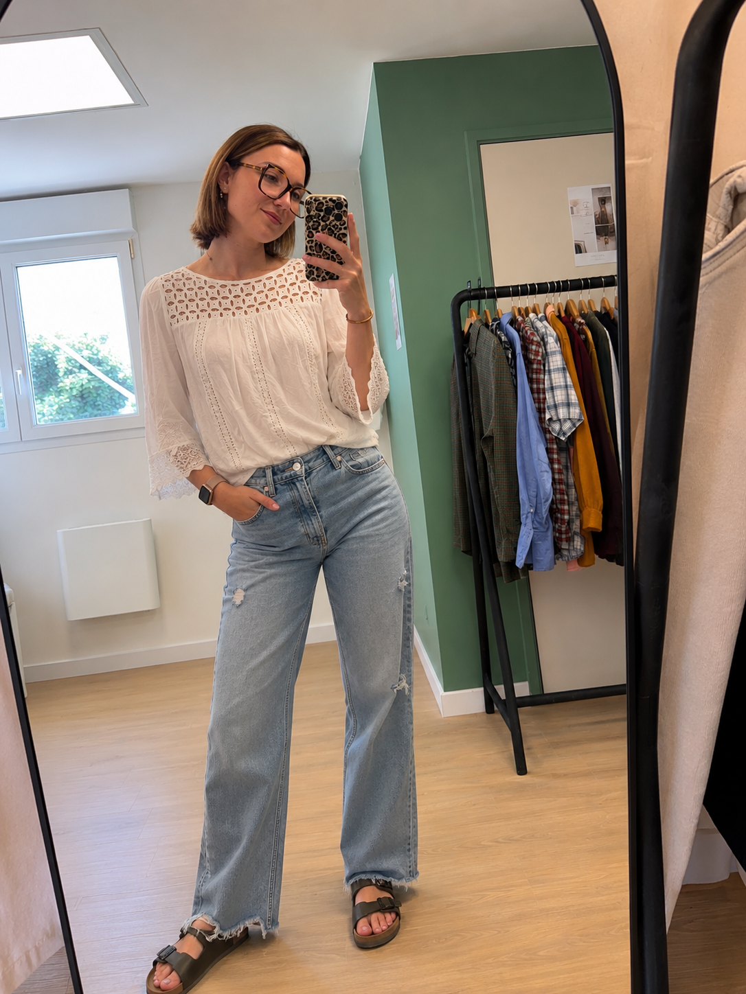 Blouse blanche bohème détails crochet - Taille S