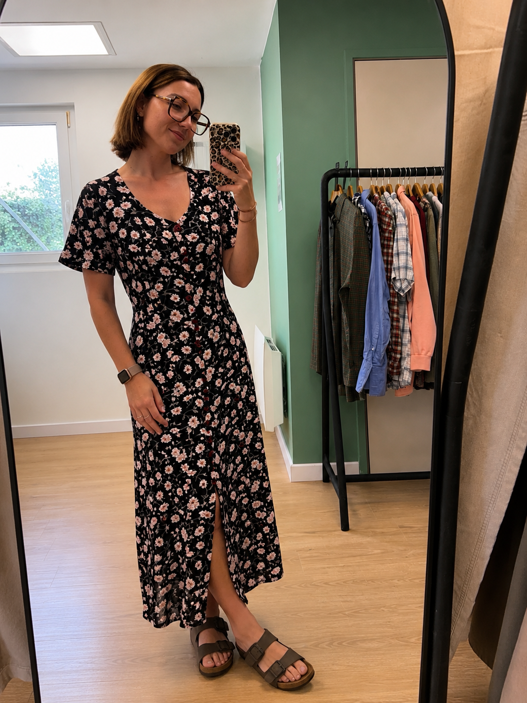 Robe longue Rampage fleurie noire marguerites – Esprit vintage romantique - Taille M / L