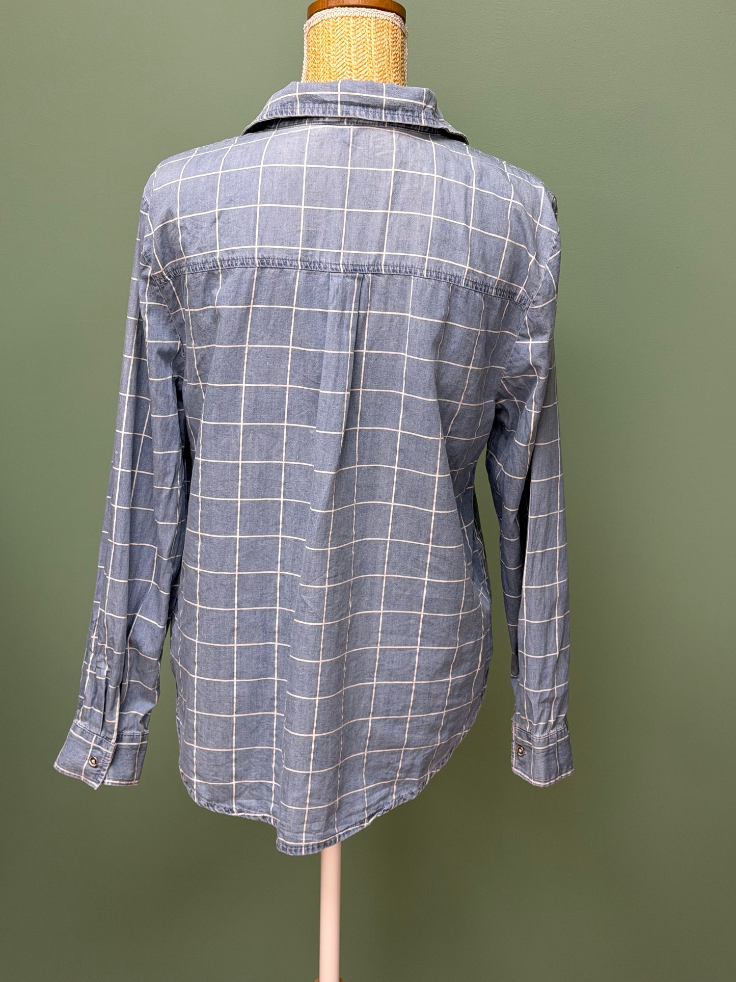 Chemise Guess à carreaux bleu clair