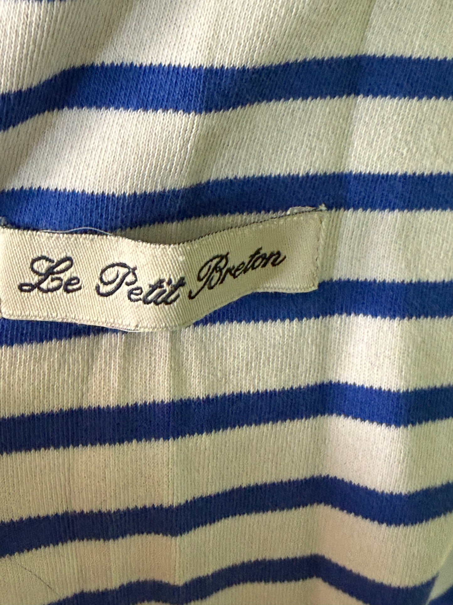 Marinière Le Petit Breton blanche et bleue en coton – Taille XS
