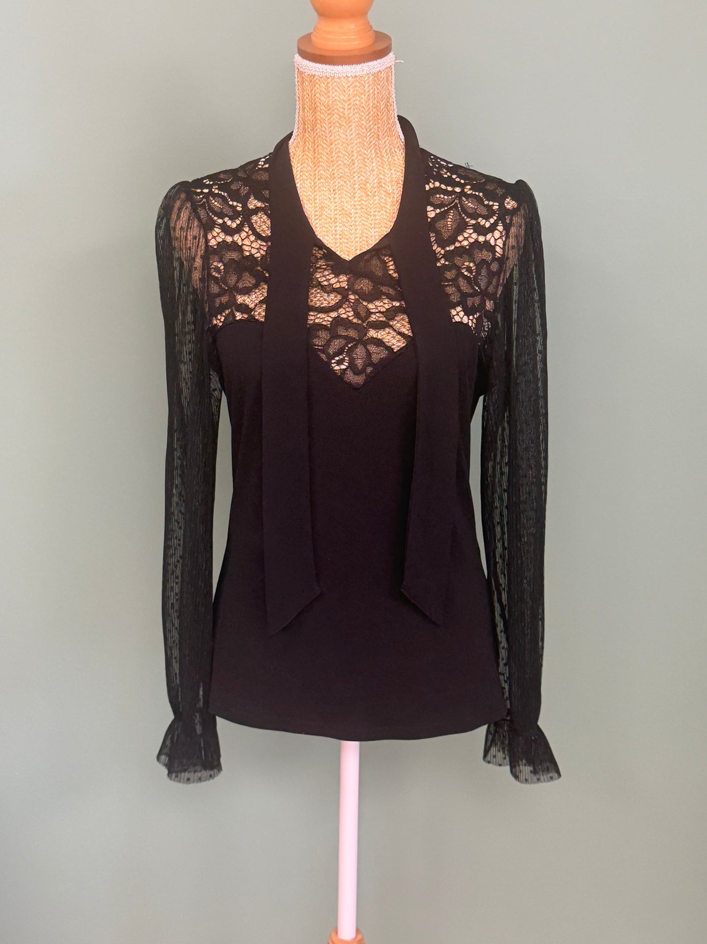 Blouse noire en dentelle Morgan de Toi femme taille M