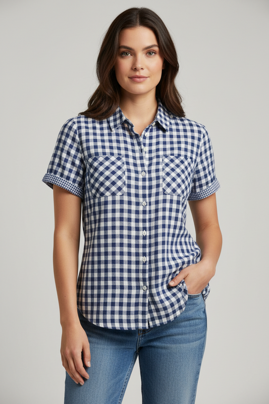 Chemise Tommy Hilfiger vichy bleu & blanc
