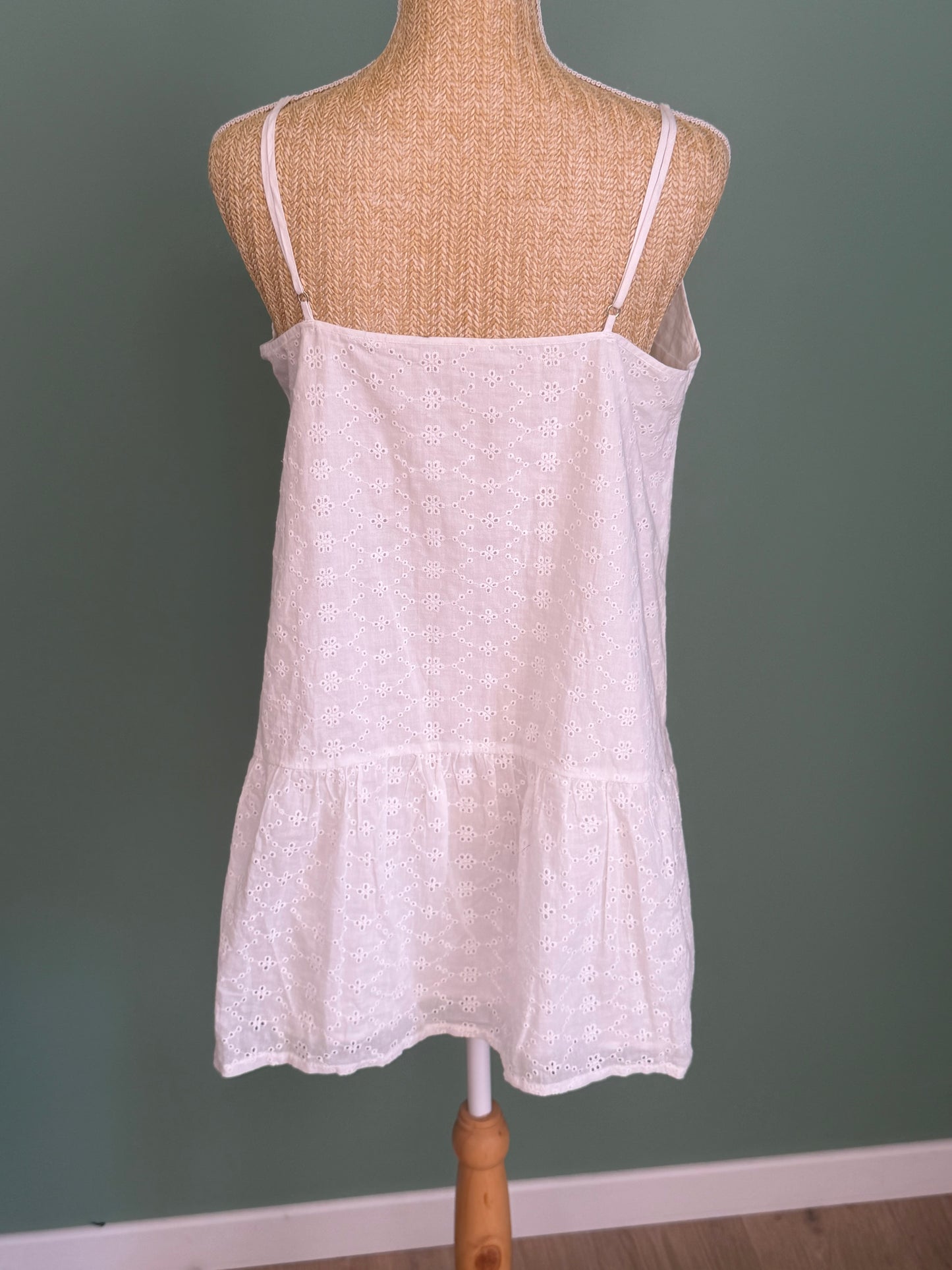 Robe nuisette blanche en broderie anglaise Afends femme L
