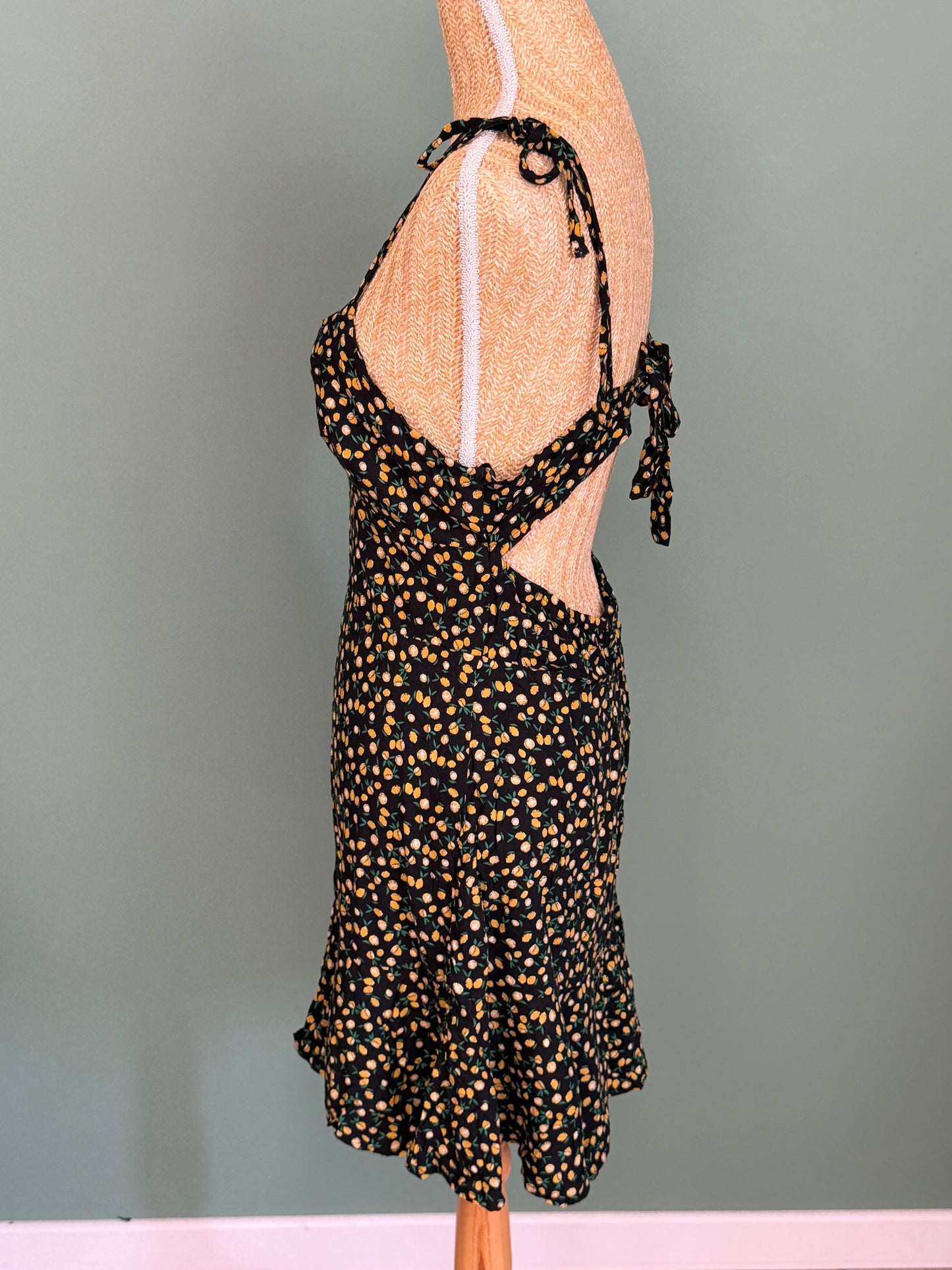 Robe noire imprimé citron femme taille L